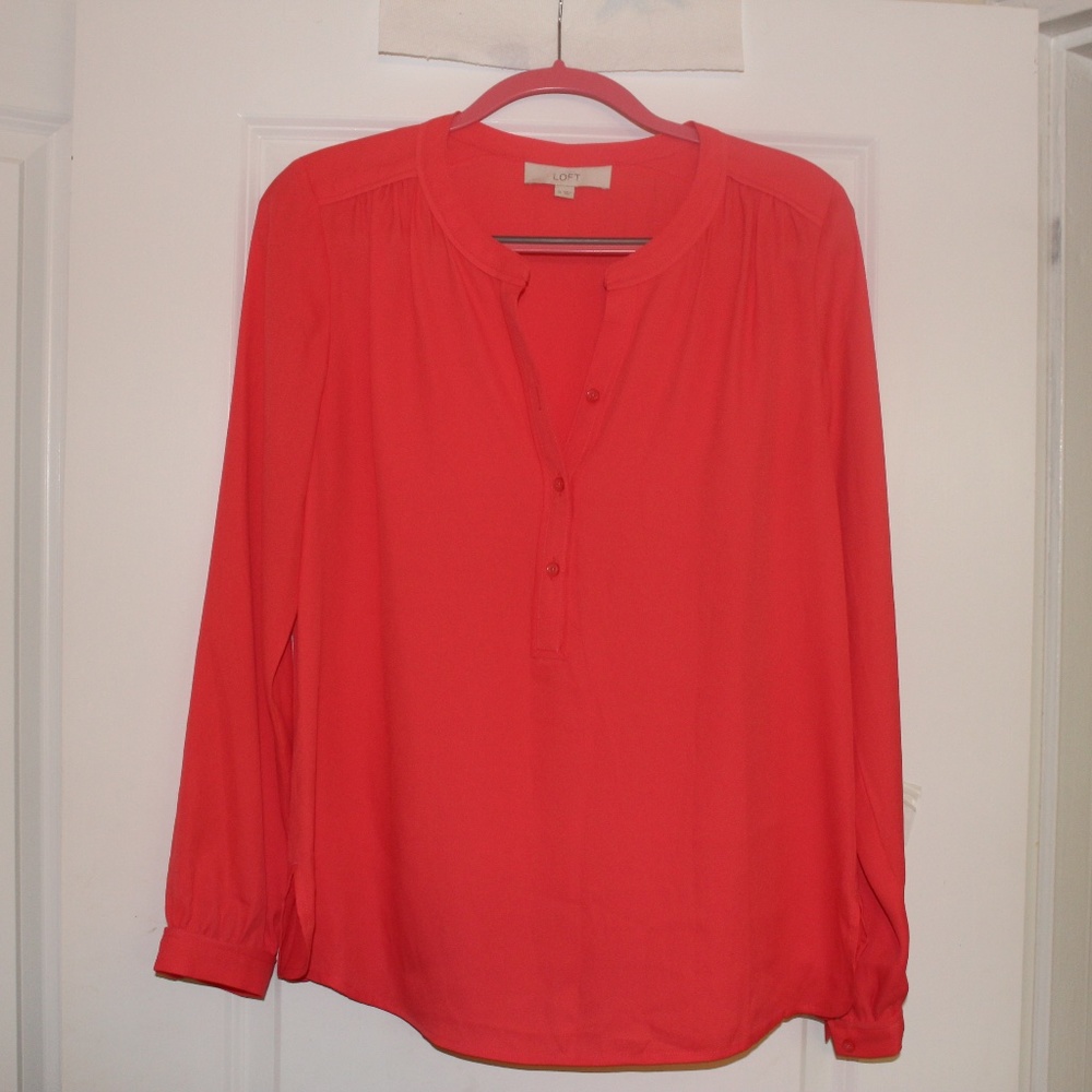 Ann Taylor Loft Coral Blouse